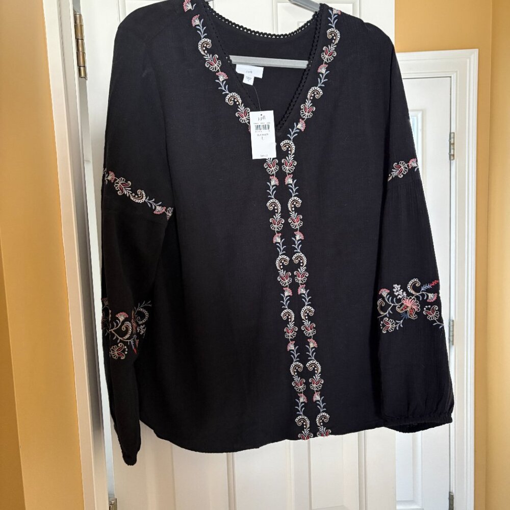 J.Jill Embroidered Tunic NWT Sz L - Picture 3 of 3